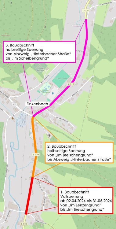 Straßensperrung Finkenbach